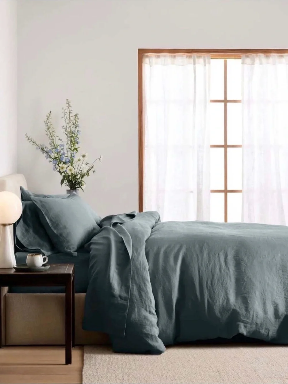 Quince Linen Duvet Cover - Twin - Ocean - NWOT